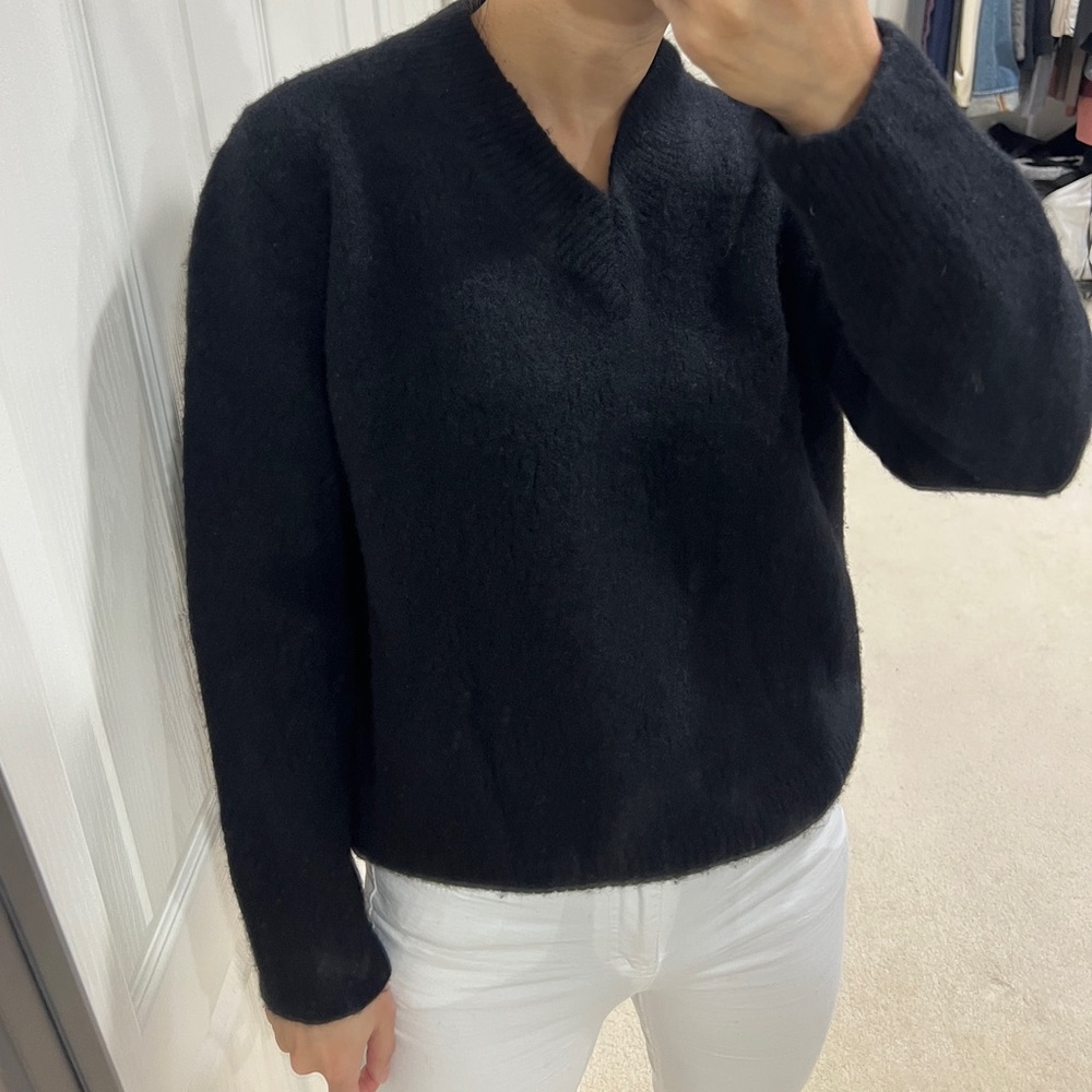 ROCHAS Paris Classic Black V-Neck Sweater
